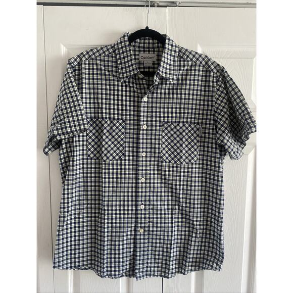 Carhartt Mens Large Short Sleeve Double Pocket Button‎ Plaid Work Shirt Outdoor - Picture 1 of 7